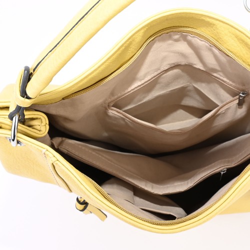 Дамска чанта от еко кожа в жълт цвят. Код: 222
