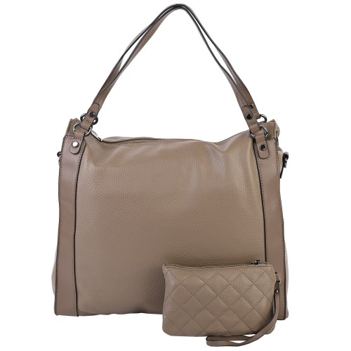 Дамска чанта от висококачествена еко кожа в бежов цвят Код: 2226-1