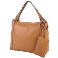 Дамска чанта от висококачествена еко кожа в кафяв цвят Код: 2226-1