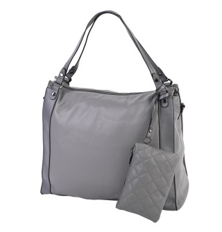 Дамска чанта от висококачествена еко кожа в сив цвят Код: 2226-1