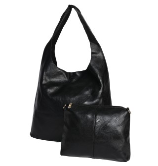 Дамска ежедневна чанта от еко кожа в черен цвят. КОД 2226