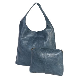 Дамска ежедневна чанта от еко кожа в син цвят. КОД 2226