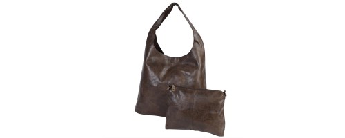 Дамска ежедневна чанта от еко кожа в тъмнокафяв цвят. КОД 20232