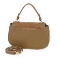Малка дамска чанта от висококачествена еко кожа в тъмнобежов цвят. Код: CE227