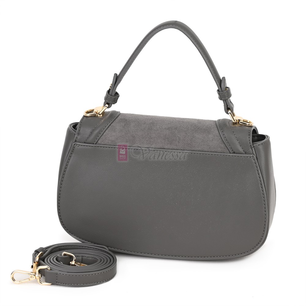 Малка дамска чанта от висококачествена еко кожа в сив цвят. Код: CE227