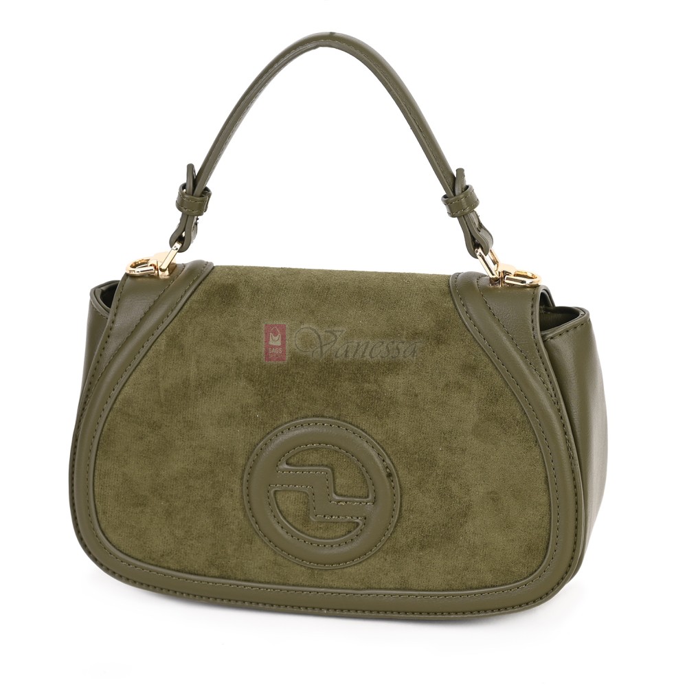 Малка дамска чанта от висококачествена еко кожа в зелен цвят. Код: CE227