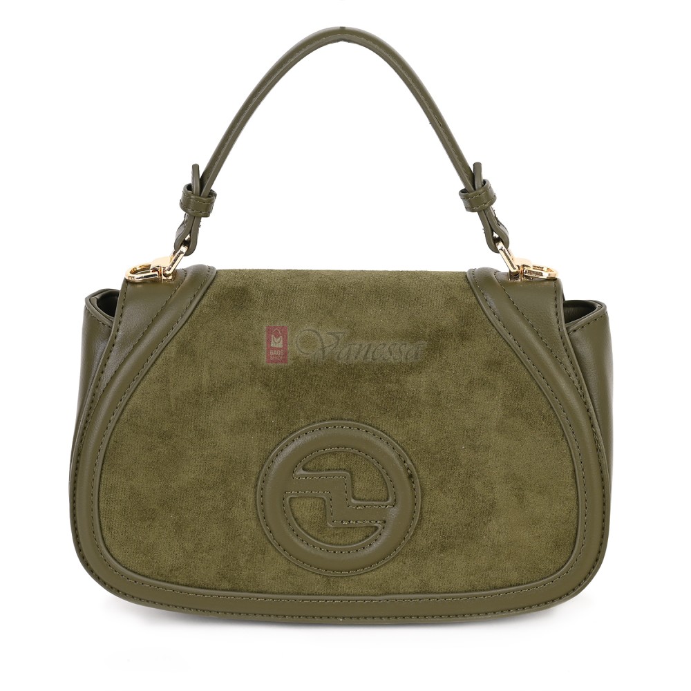 Малка дамска чанта от висококачествена еко кожа в зелен цвят. Код: CE227