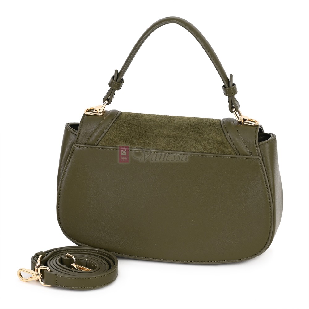 Малка дамска чанта от висококачествена еко кожа в зелен цвят. Код: CE227