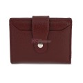 Малко дамско портмоне от естествена кожа в цвят бордо. КОД: 23-15