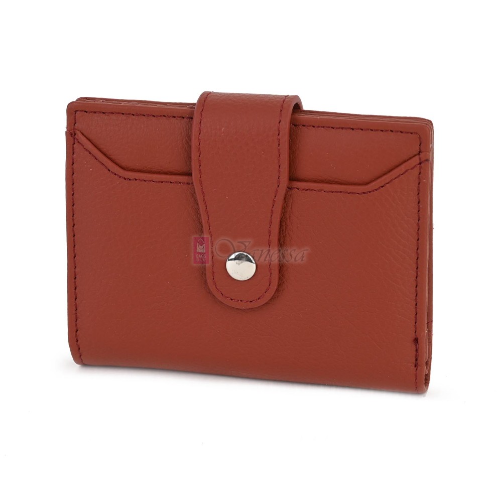 Малко дамско портмоне от естествена кожа в тъмнооранжев цвят. КОД: 23-15