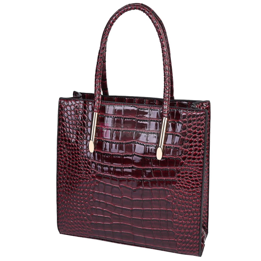 Дамска елегантна чанта от еко кожа в цвят бордо. Код:  2306