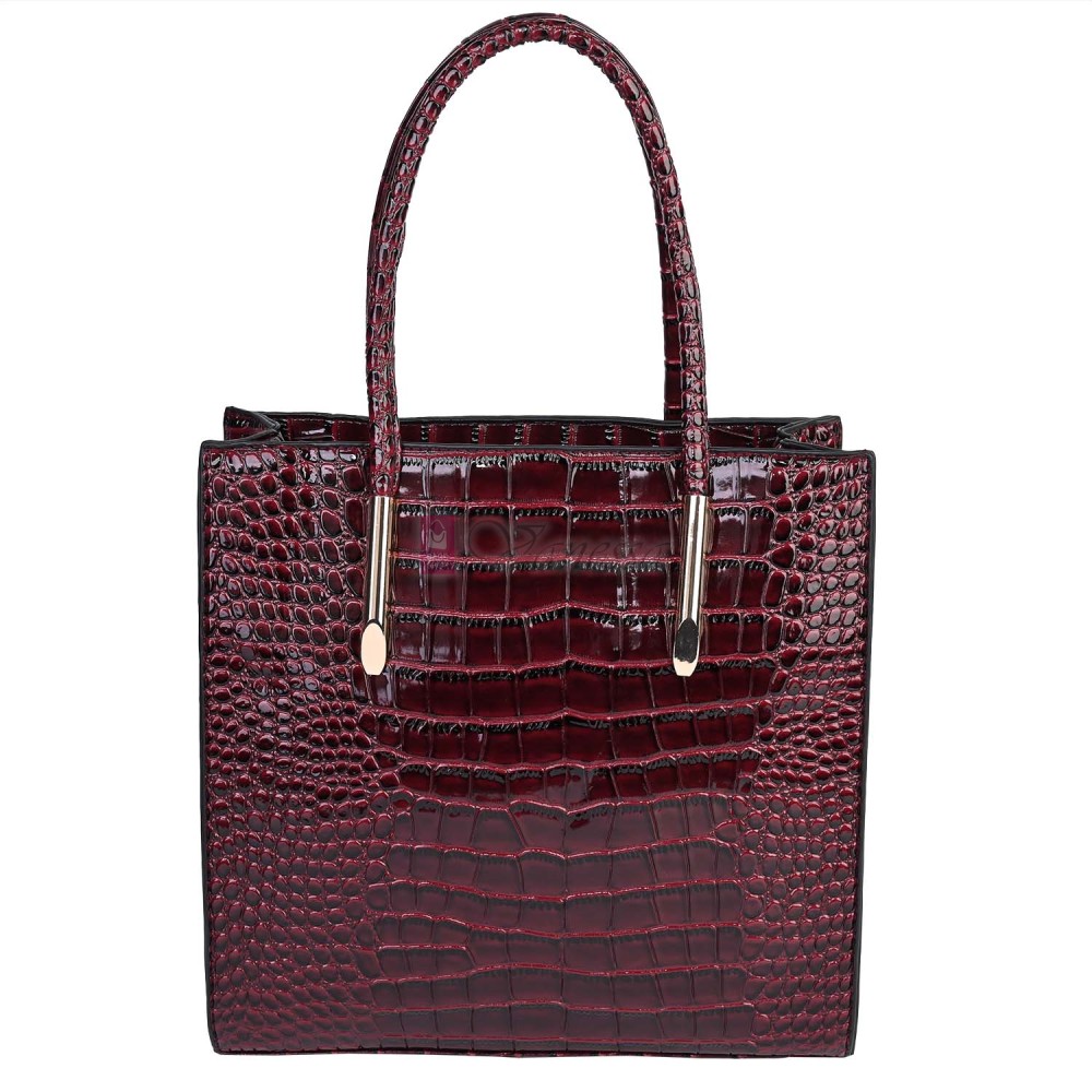 Дамска елегантна чанта от еко кожа в цвят бордо. Код:  2306