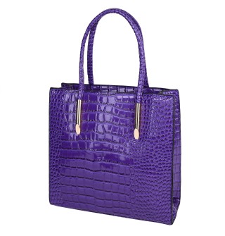 Дамска елегантна чанта от еко кожа в лилав цвят. Код:  2306