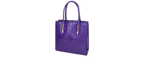 Дамска елегантна чанта от еко кожа в лилав цвят. Код:  2306
