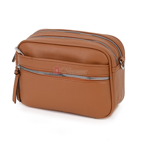  Дамска чанта от екологична кожа в кафяв цвят. Код: AP2312