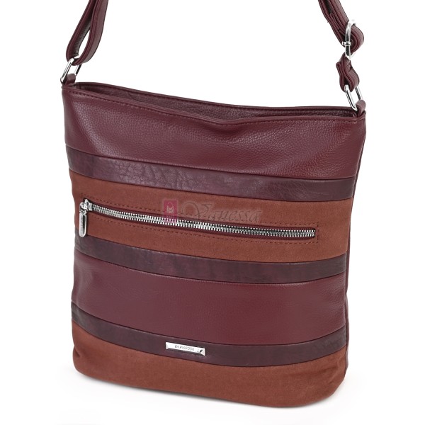 Дамска ежедневна чанта от екологична кожа, в цвят бордо Код: 25-018