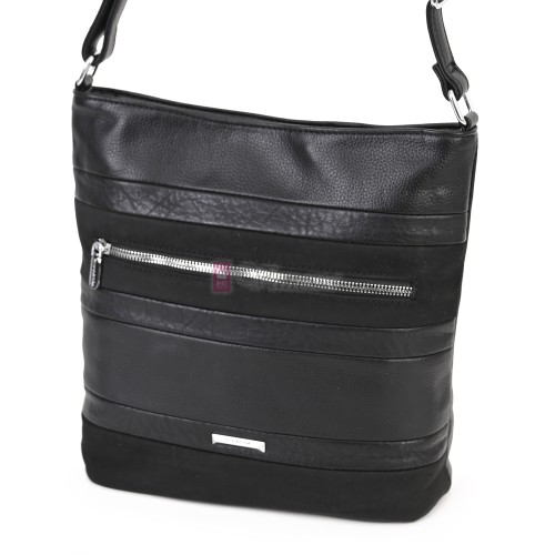 Дамска ежедневна чанта от екологична кожа, в черен цвят Код: 25-018