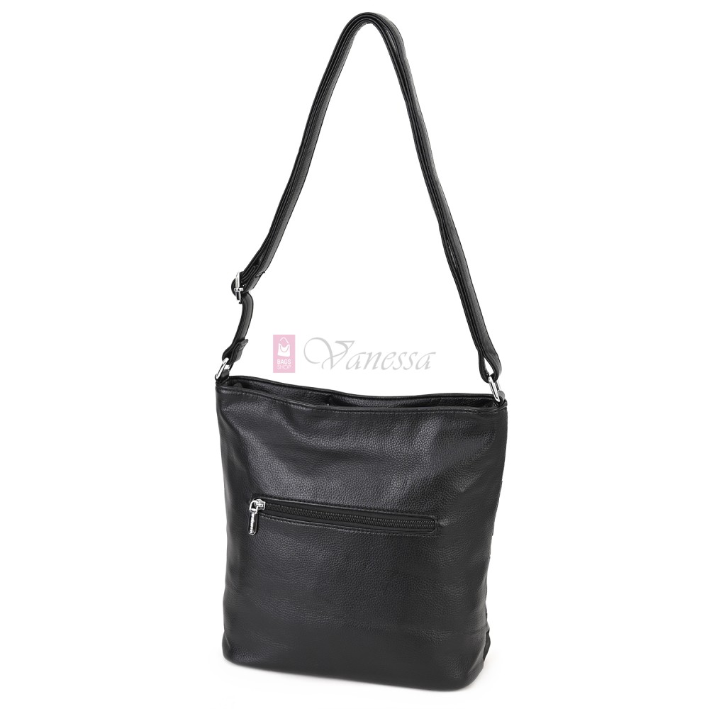 Дамска ежедневна чанта от екологична кожа, в черен цвят Код: 25-018