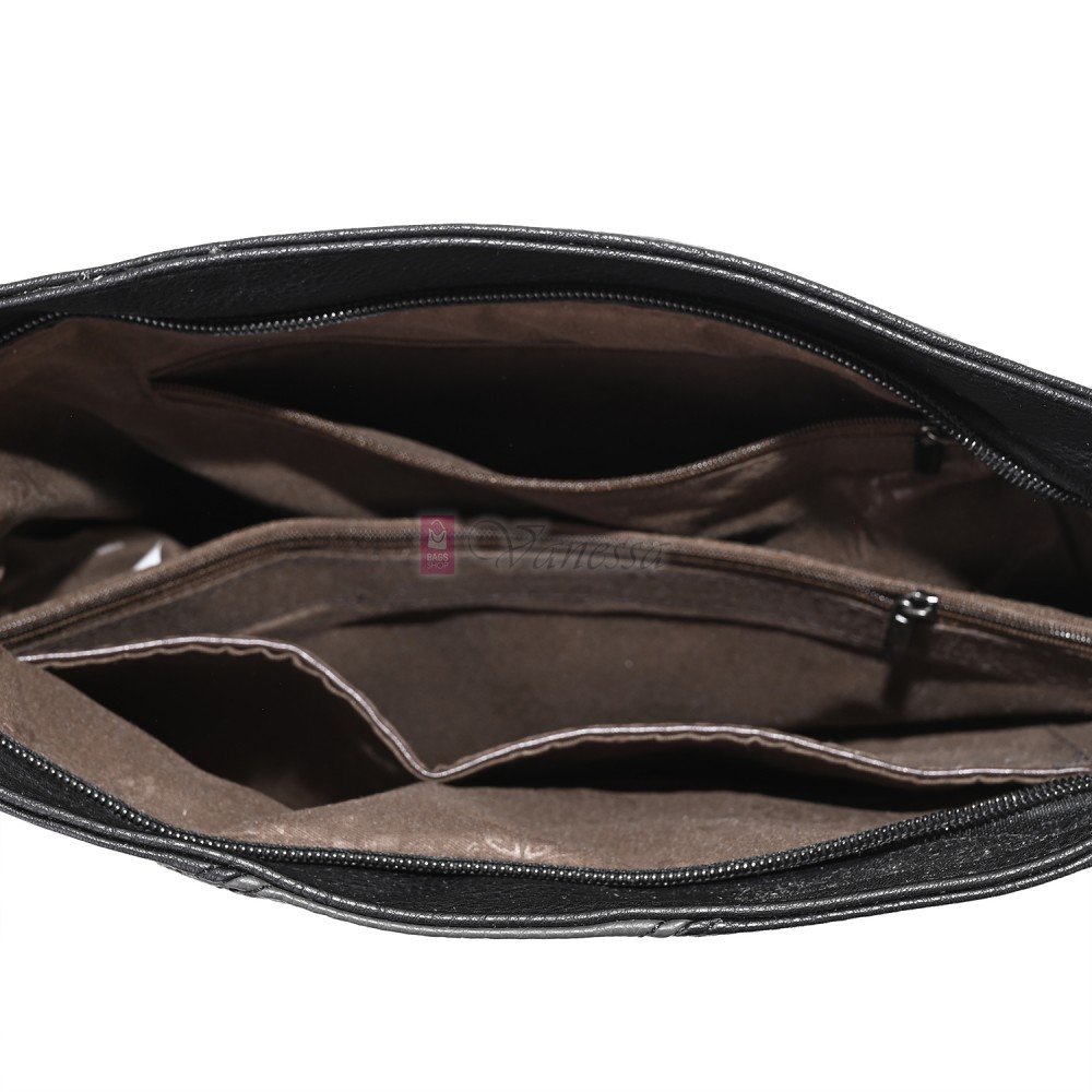 Дамска ежедневна чанта от екологична кожа, в черен цвят Код: 25-018