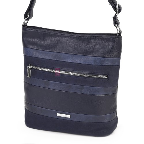 Дамска ежедневна чанта от екологична кожа, в тъмносин цвят Код: 25-018