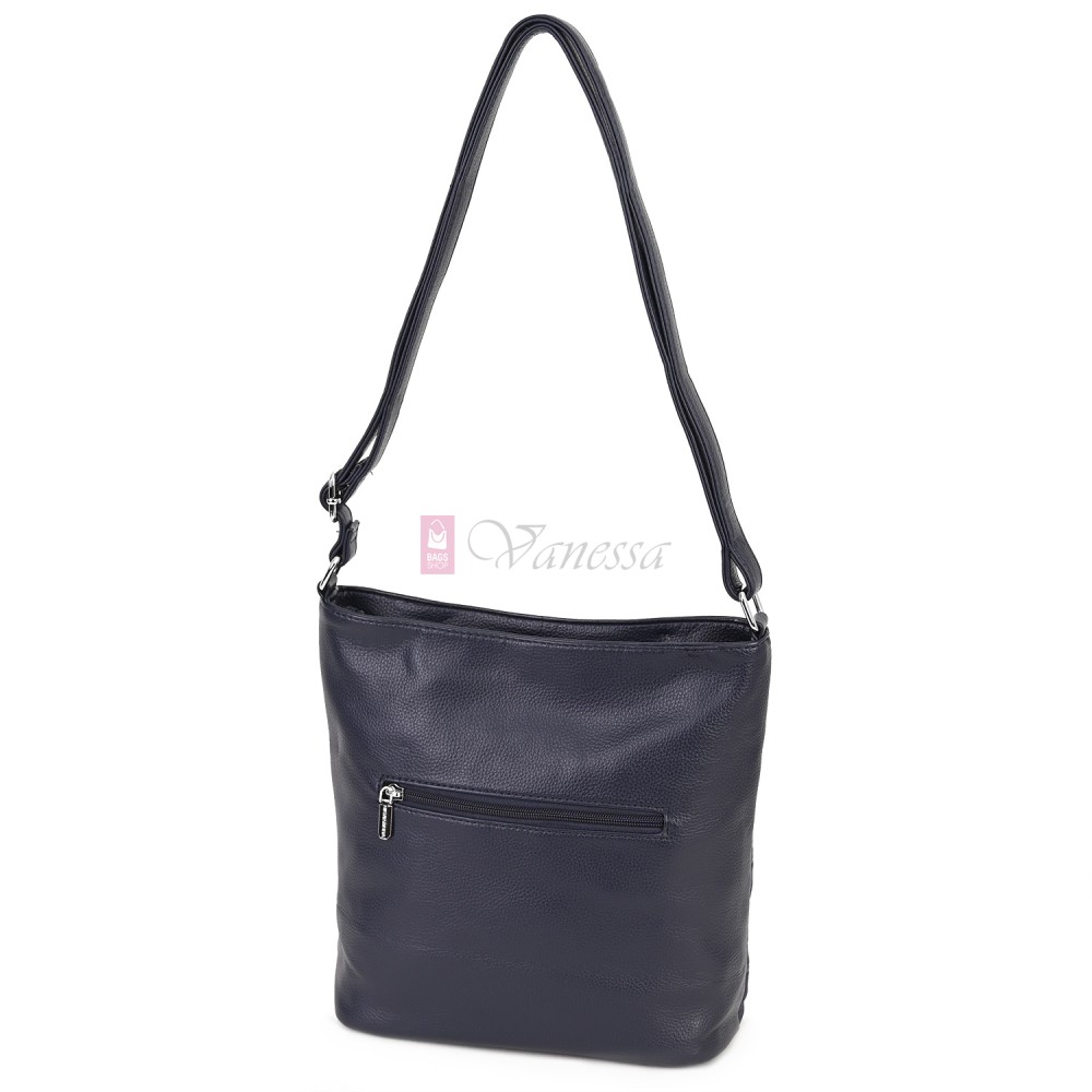 Дамска ежедневна чанта от екологична кожа, в тъмносин цвят Код: 25-018