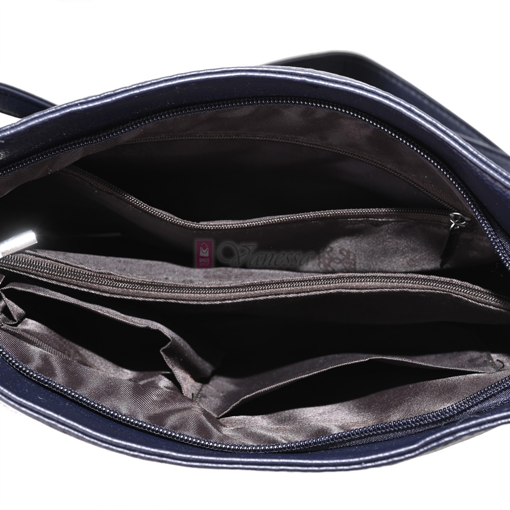 Дамска ежедневна чанта от екологична кожа, в тъмносин цвят Код: 25-018