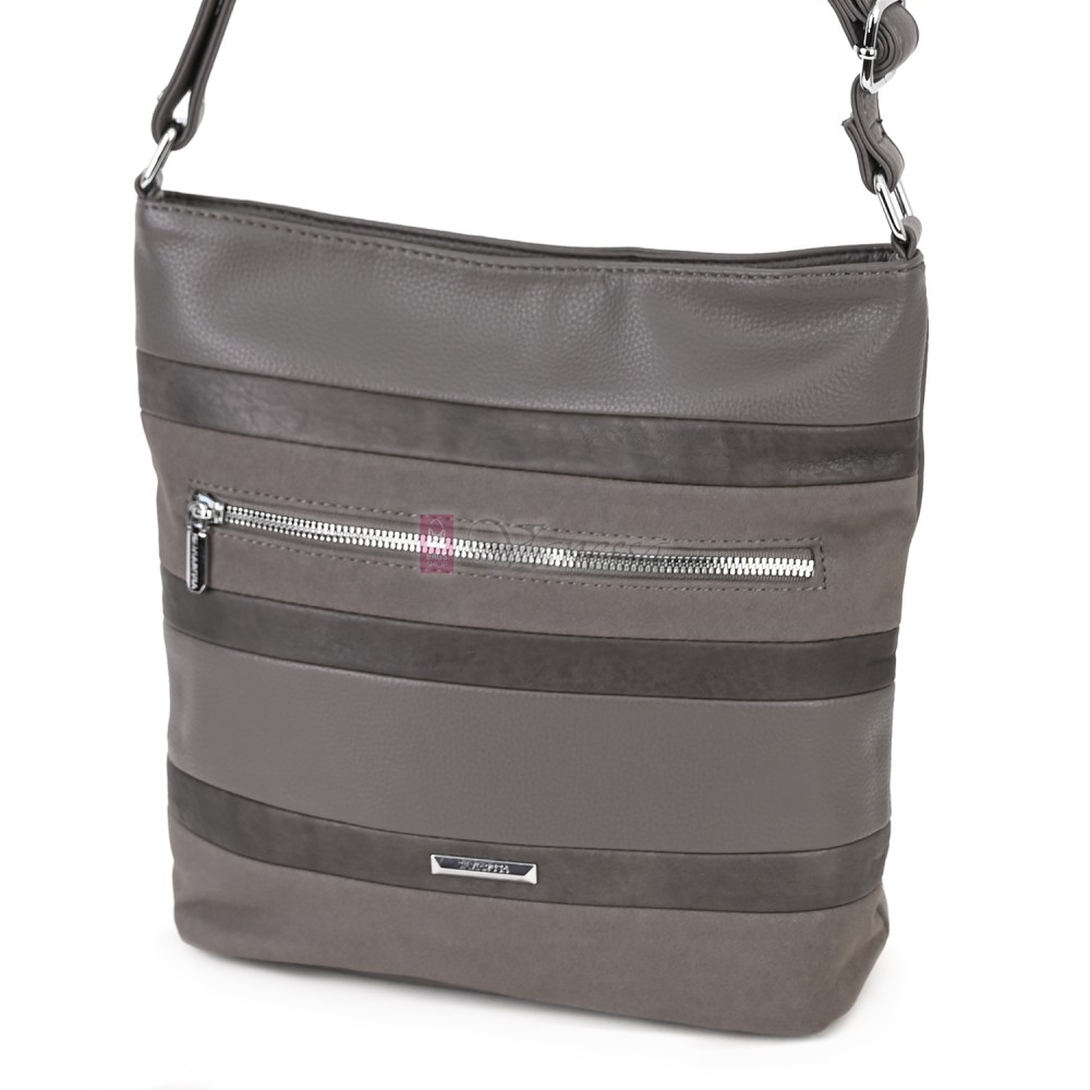 Дамска ежедневна чанта от екологична кожа, в сив цвят Код: 25-018