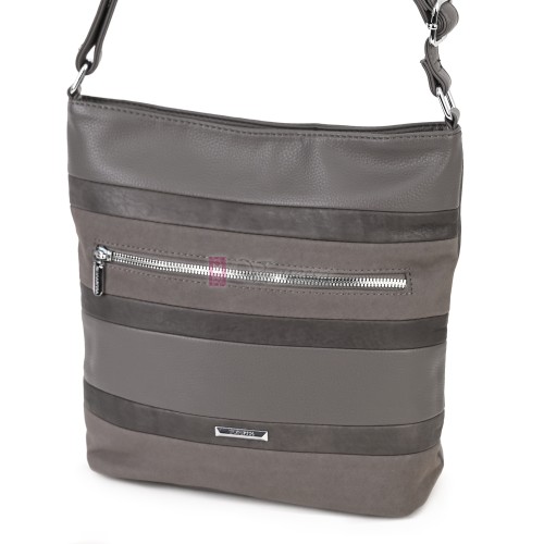 Дамска ежедневна чанта от екологична кожа, в сив цвят Код: 25-018