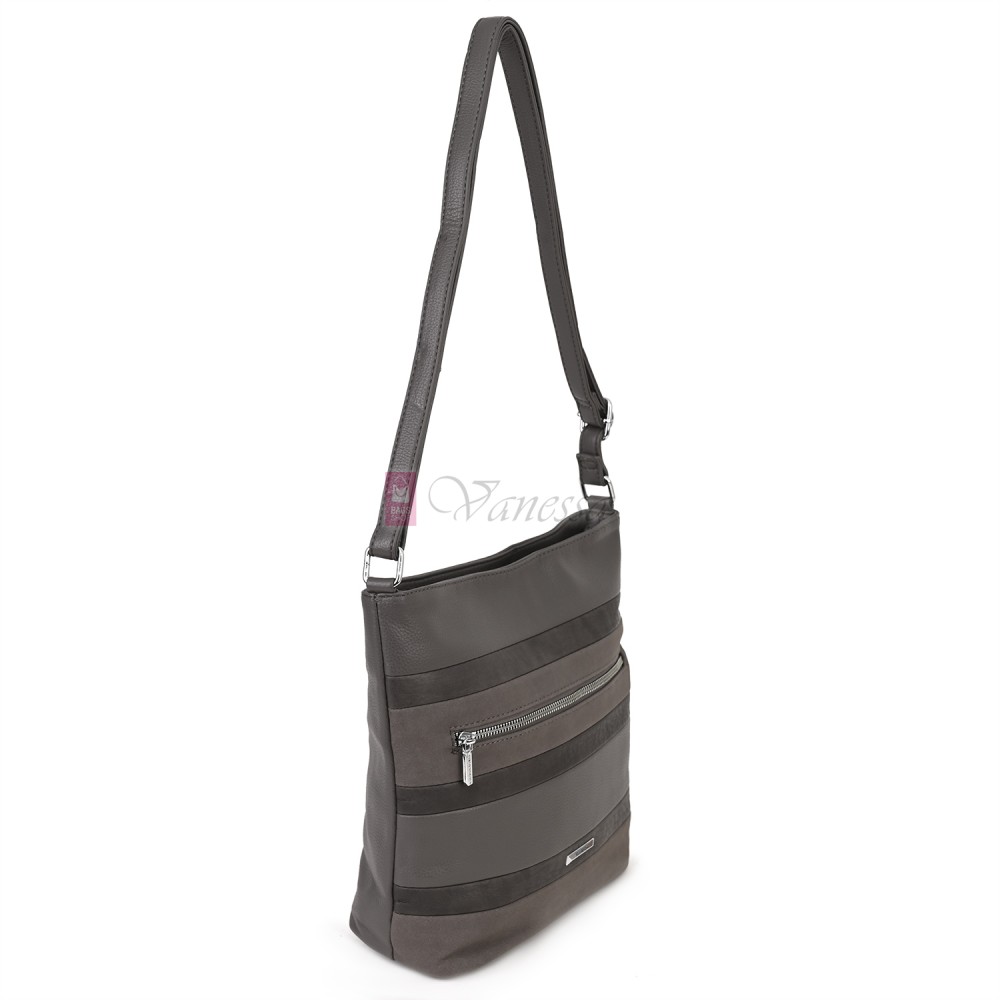 Дамска ежедневна чанта от екологична кожа, в сив цвят Код: 25-018