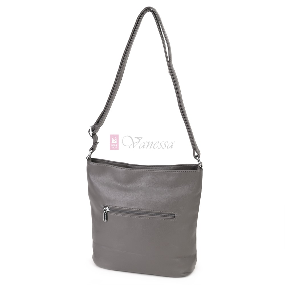 Дамска ежедневна чанта от екологична кожа, в сив цвят Код: 25-018
