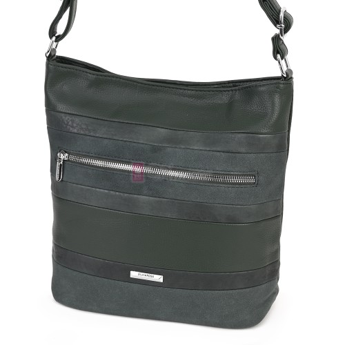 Дамска ежедневна чанта от екологична кожа, в зелен цвят Код: 25-018