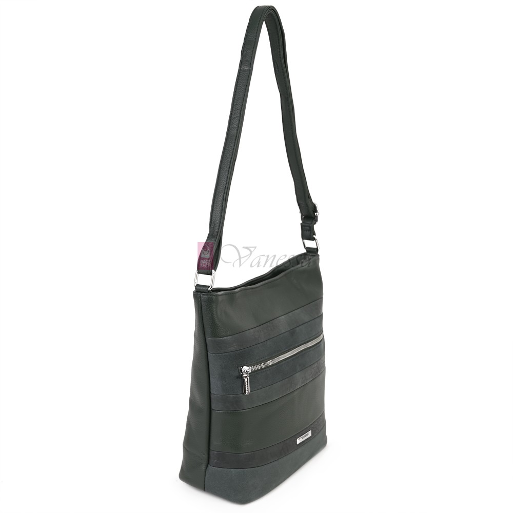 Дамска ежедневна чанта от екологична кожа, в зелен цвят Код: 25-018