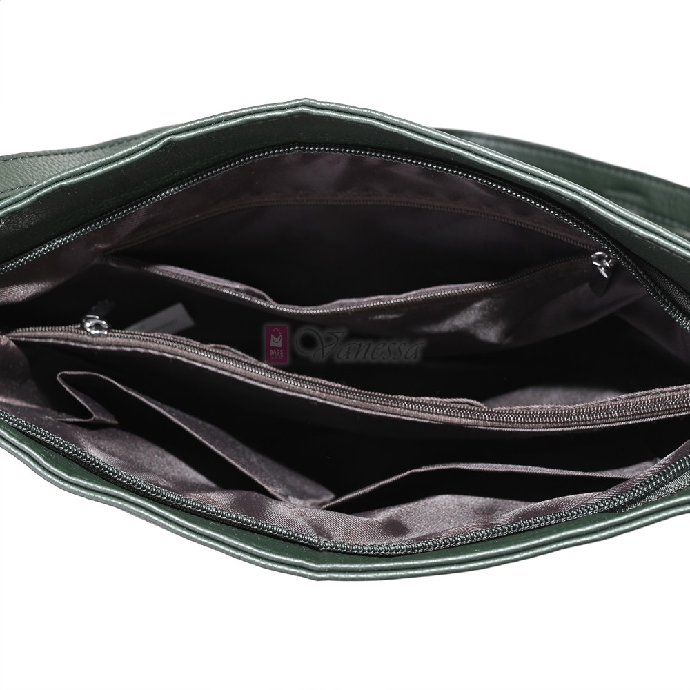 Дамска ежедневна чанта от екологична кожа, в зелен цвят Код: 25-018