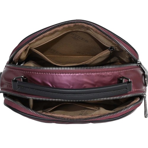 Дамска чанта от текстил в цвят бордо. Код: 263