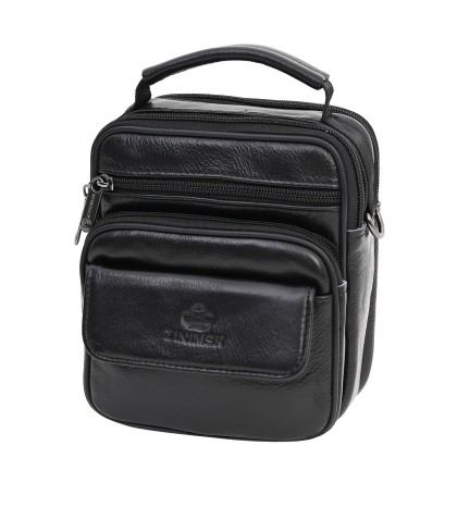 Мъжка чанта от естествена кожа в черен цвят. Код: 27502