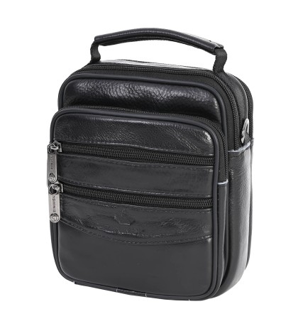 Мъжка чанта от естествена кожа в черен цвят. Код: 27506