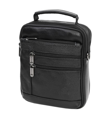 Мъжка чанта от естествена кожа в черен цвят. Код: 28112