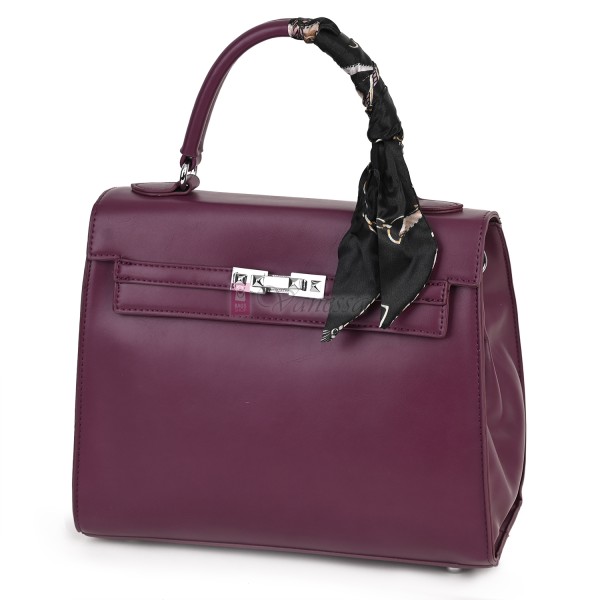  Дамска чанта от висококачествена еко кожа в цвят бордо. Код: 2886