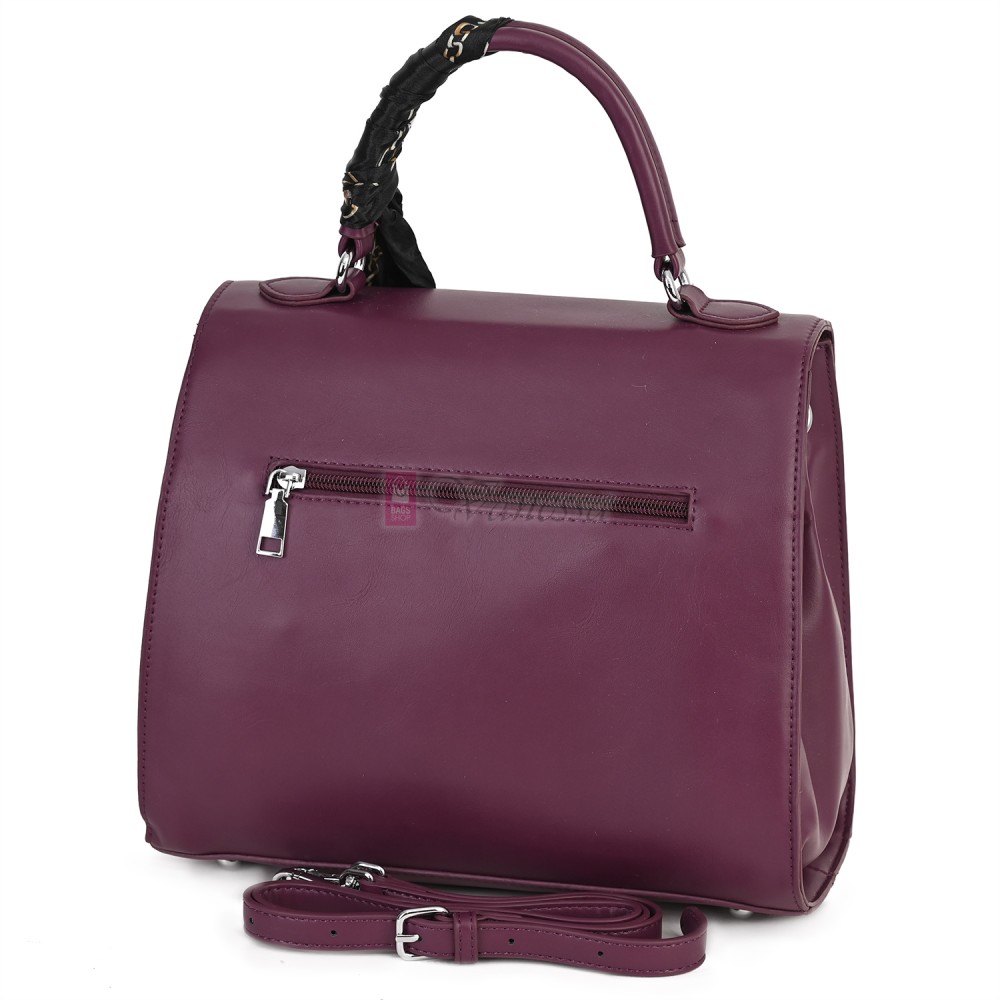  Дамска чанта от висококачествена еко кожа в цвят бордо. Код: 2886