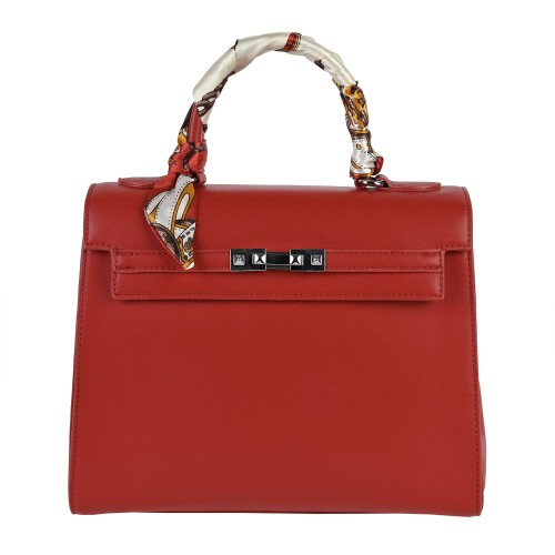 Елегантна дамска чанта от еко кожа в червен цвят Код: 2886