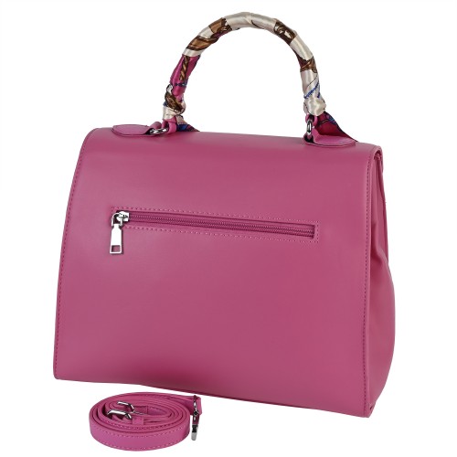Елегантна дамска чанта от еко кожа в цвят циклама Код: 2886