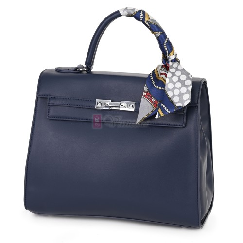  Дамска чанта от висококачествена еко кожа в тъмносин цвят. Код: 2886