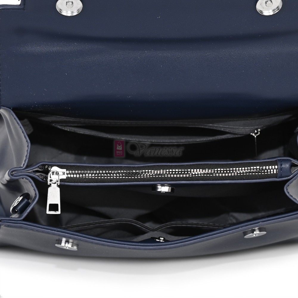  Дамска чанта от висококачествена еко кожа в тъмносин цвят. Код: 2886