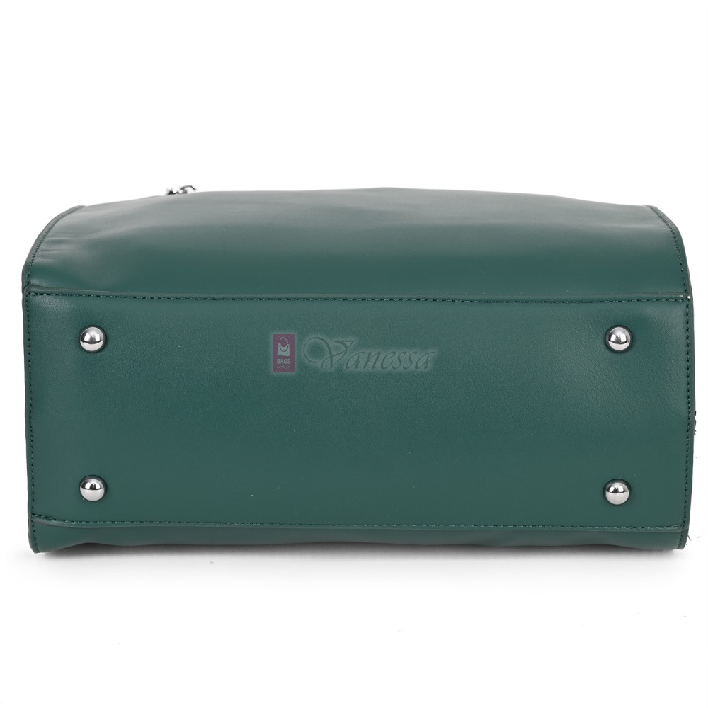  Дамска чанта от висококачествена еко кожа в зелен цвят. Код: 2886