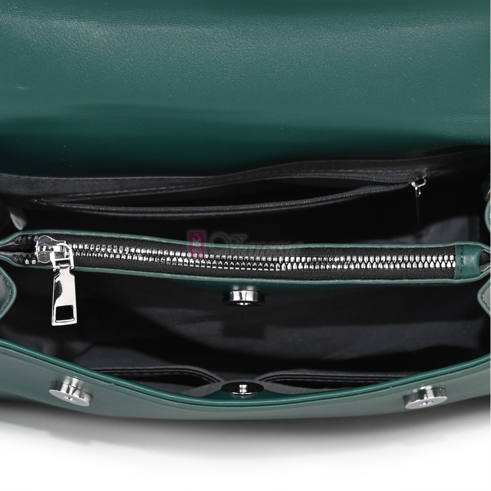  Дамска чанта от висококачествена еко кожа в зелен цвят. Код: 2886