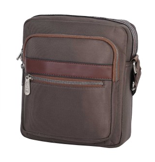 Мъжка чанта от текстил в кафяв цвят. Код: 3063