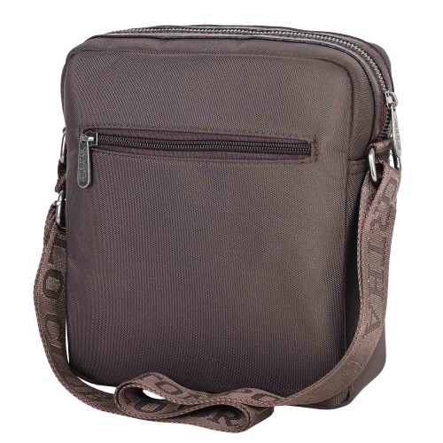 Мъжка чанта от текстил в кафяв цвят. Код: 3063