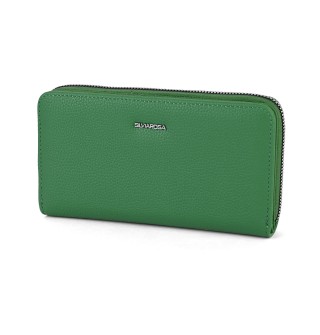 Голямо дамско портмоне от високо качествена еко кожа в зелен цвят Код: 3067