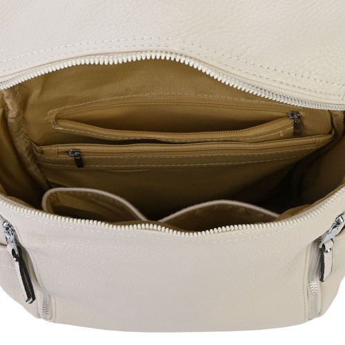 Дамска раница/чанта от висококачествена еко кожа в светло бежов цвят. Код: 3080