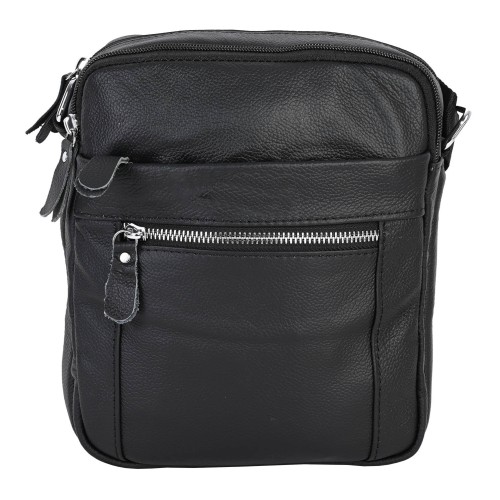 Мъжка чанта от естествена кожа в черен цвят. Код: 3124